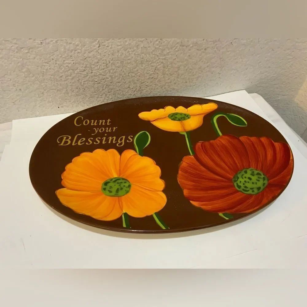 Cracker Barrel Family Traditions Count Your Blessings 11.25 x 16" Oval Platter